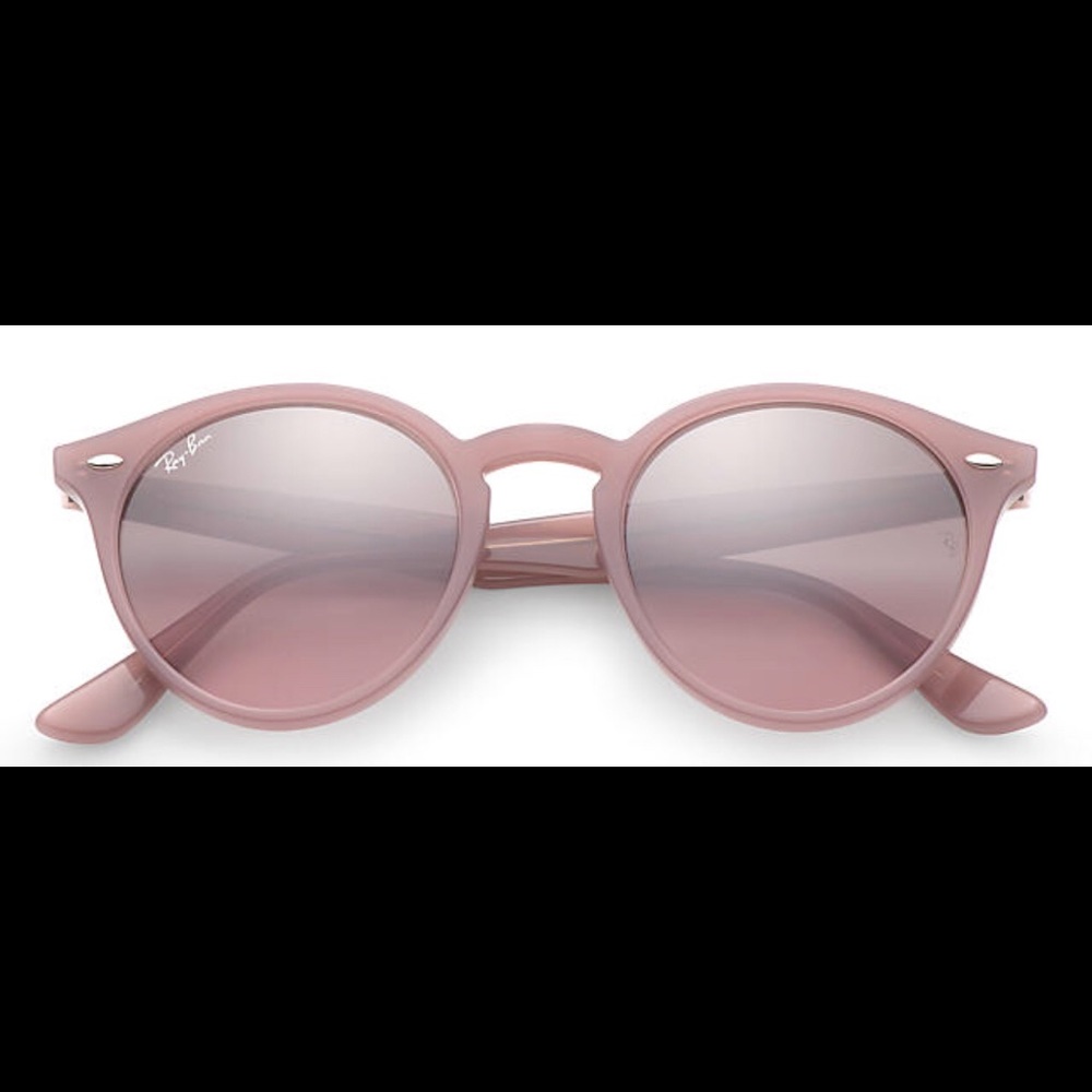 Round pink Ray-Bans, silver/pink mirrored lenses